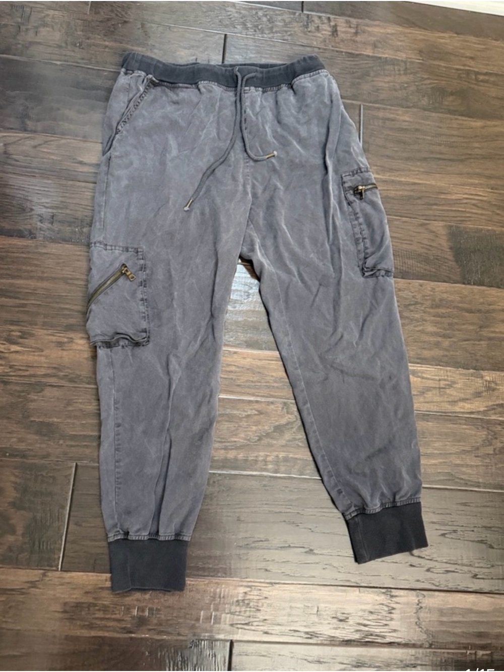 YFB Young Fabulous & Broke Relaxed Tencel Contrast Tie Cargo Joggers Dark Gray L